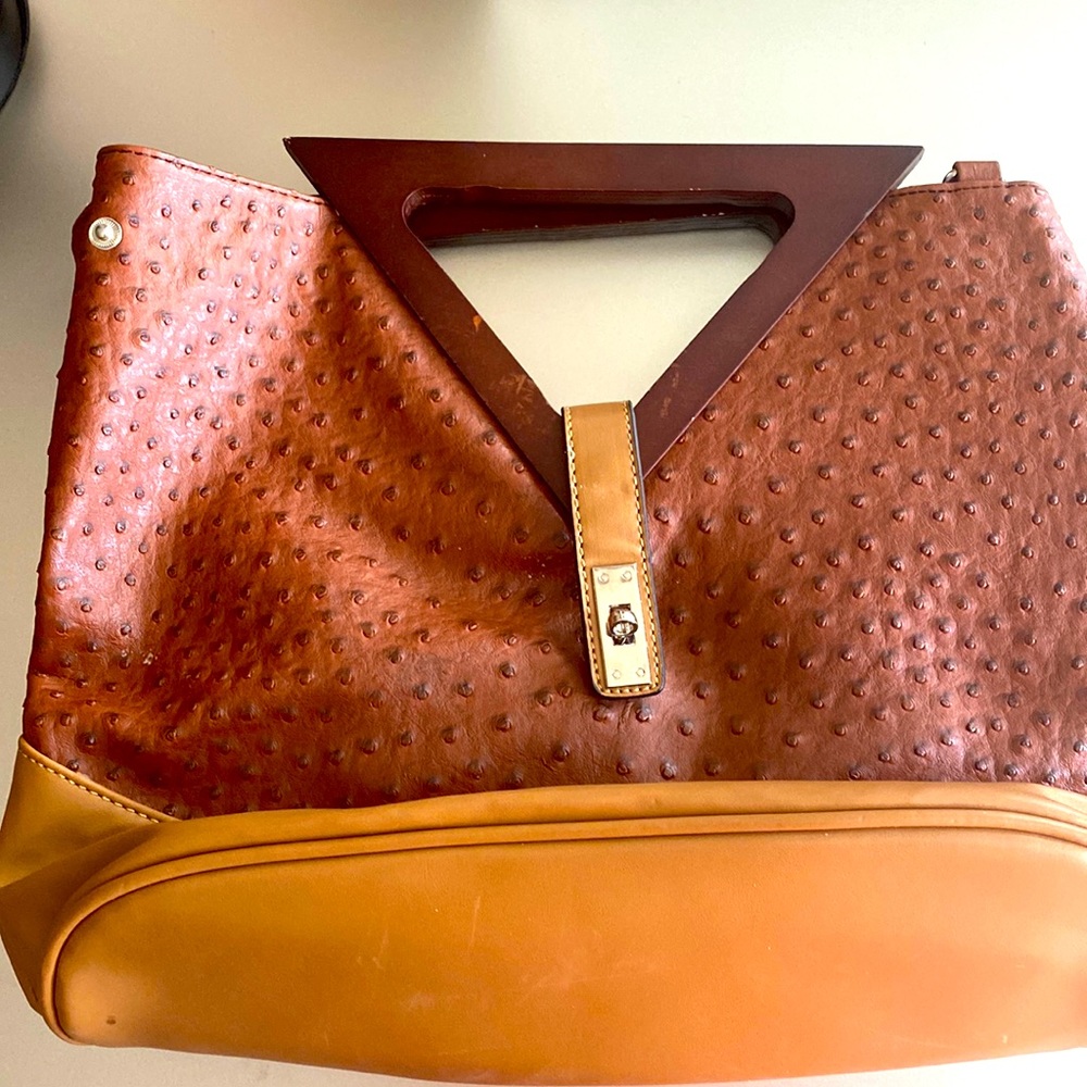 Ostrich print purse